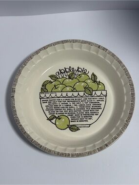 Vintage 1983 Royal China Apple Pie Recipe Plate Deep Dish